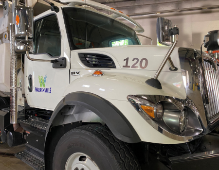 City of Warrenville4 City of Warrenville logo on truck