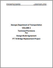 Sample Technical Provisions from a Design Build bridge replacement project in Georgia